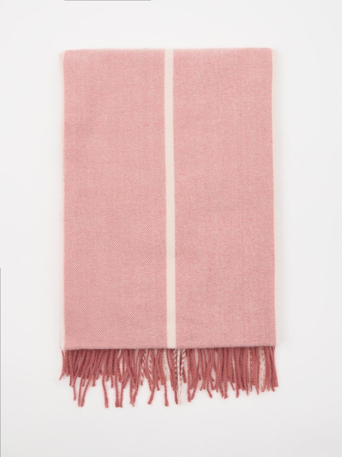 Scarf with white line pink rolled view