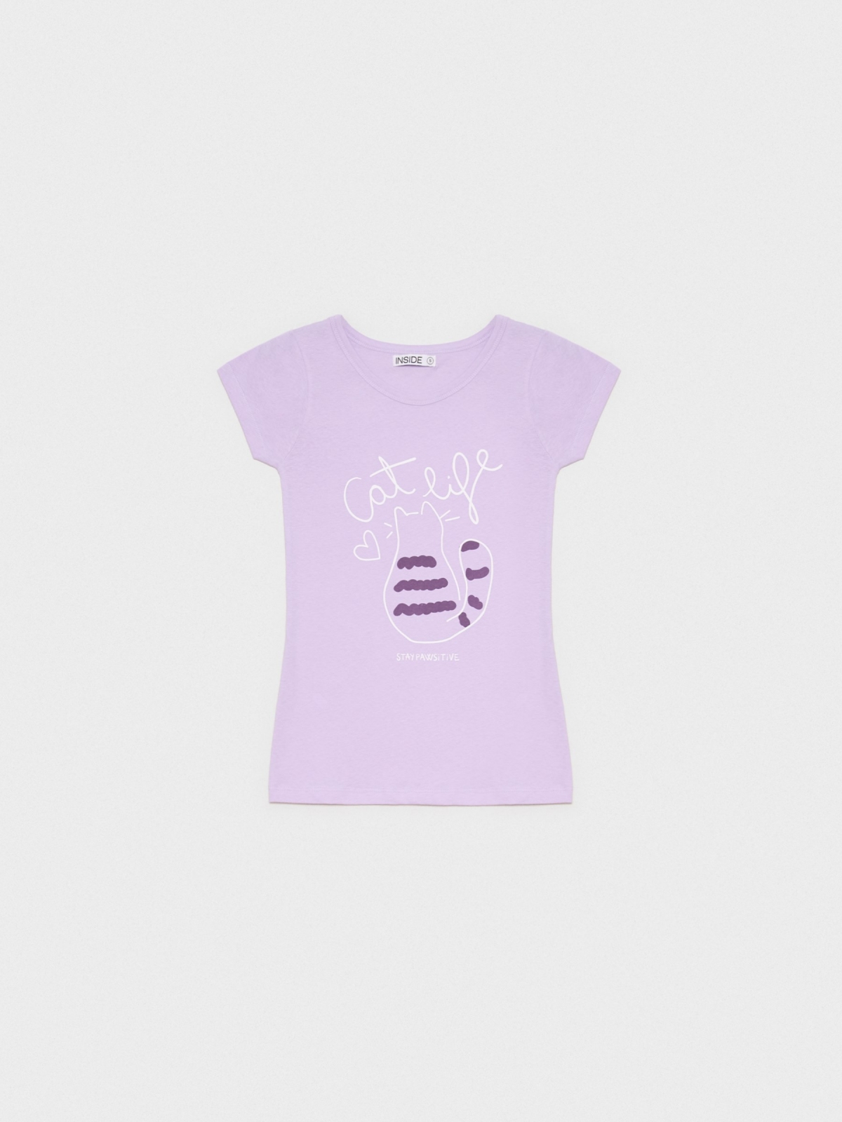  Camiseta Cat life malva