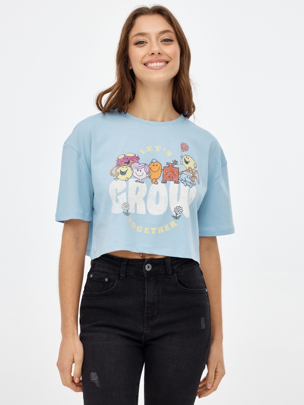 Mr. Crop T-shirt light blue middle front view