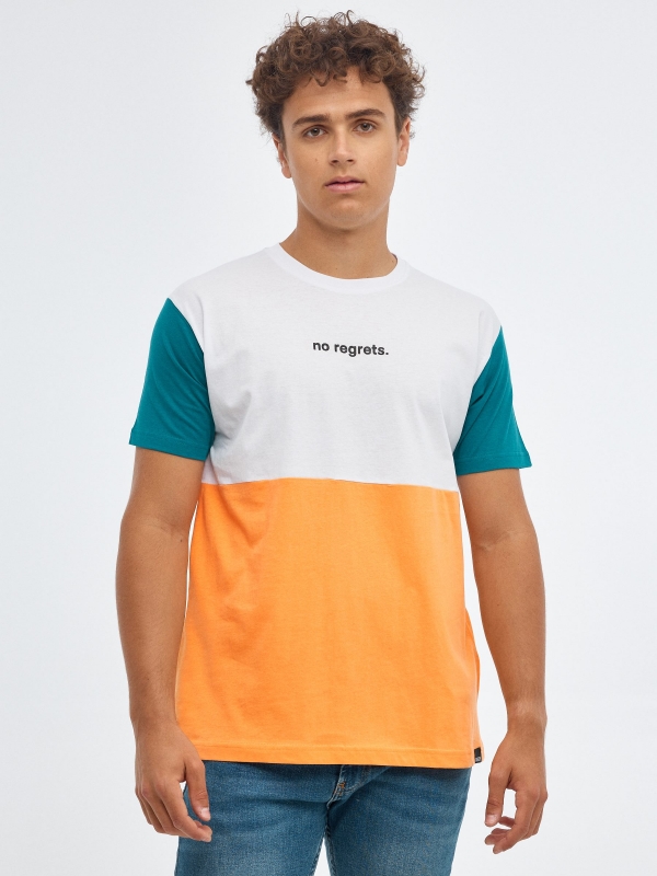 Camiseta No Regrets blanco vista media frontal