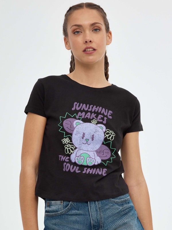 Camiseta Sunshine negro vista media frontal