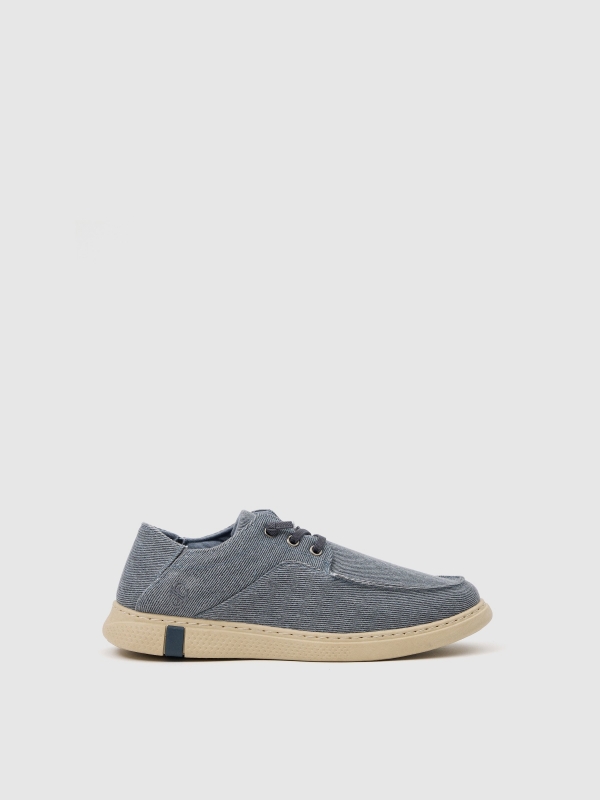 Canvas nautic with elastic steel blue