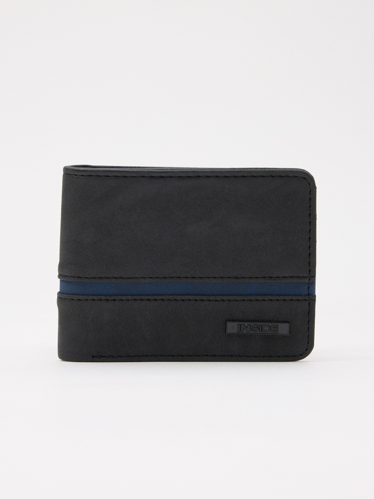 Cartera polipiel negro y azul negro