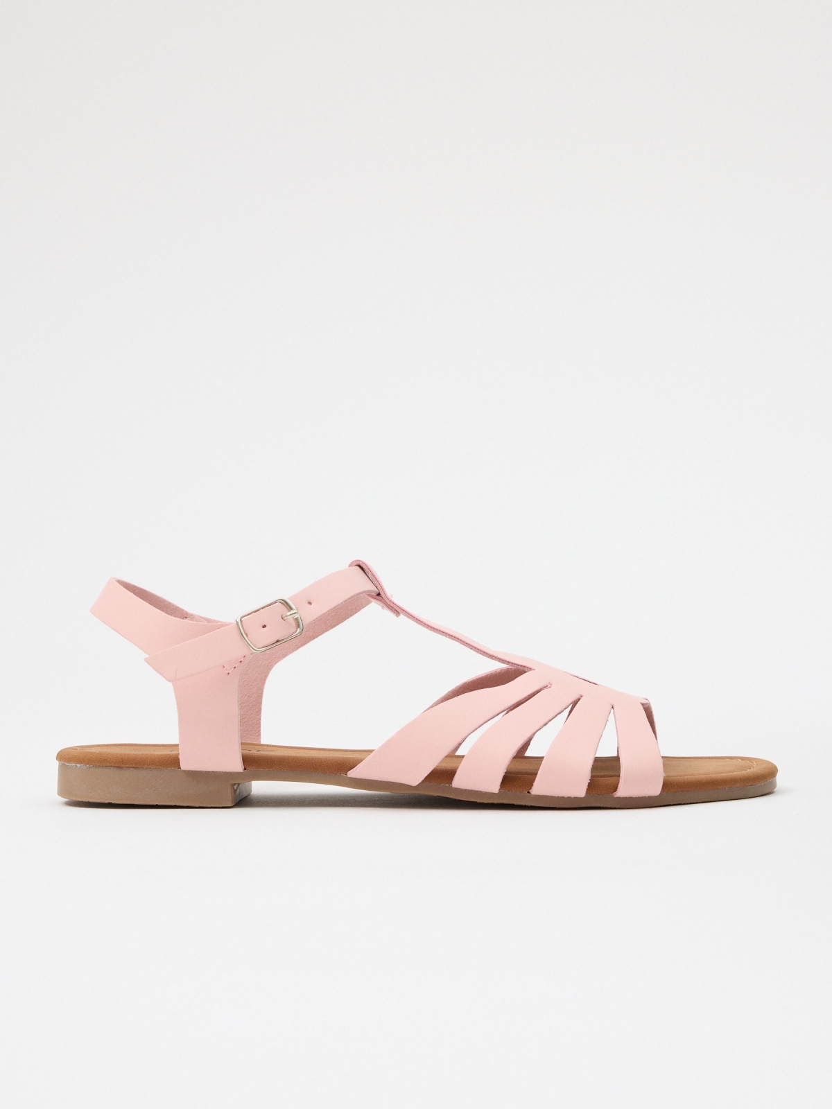 Sandalias de tiras cruzadas rosa nude