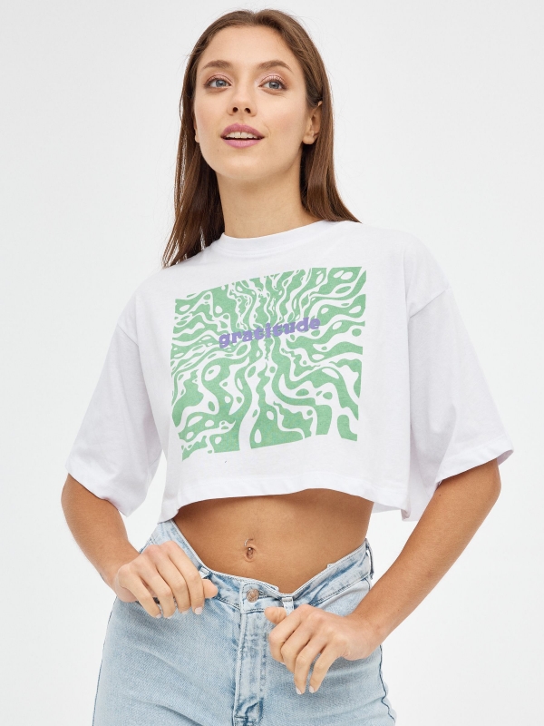 Gratidão cultivar topo branco vista meia frontal
