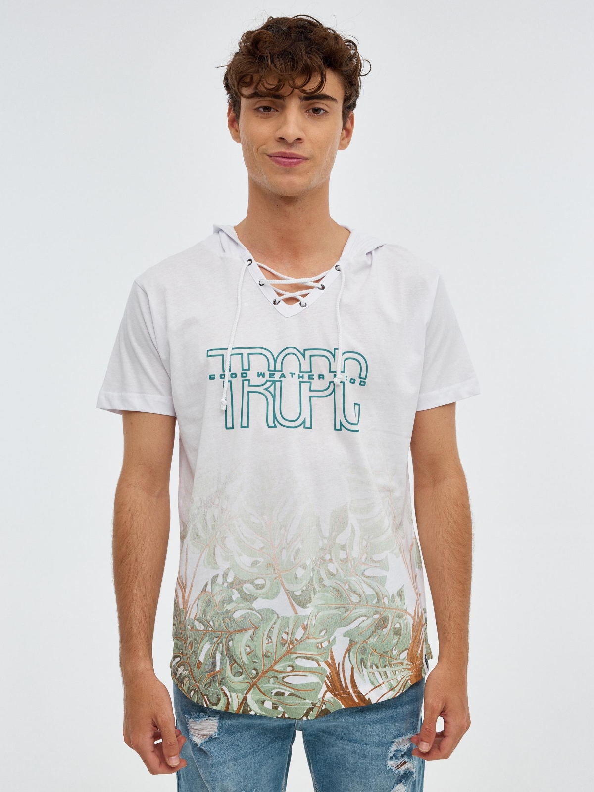 Camiseta Tropic blanco vista media frontal