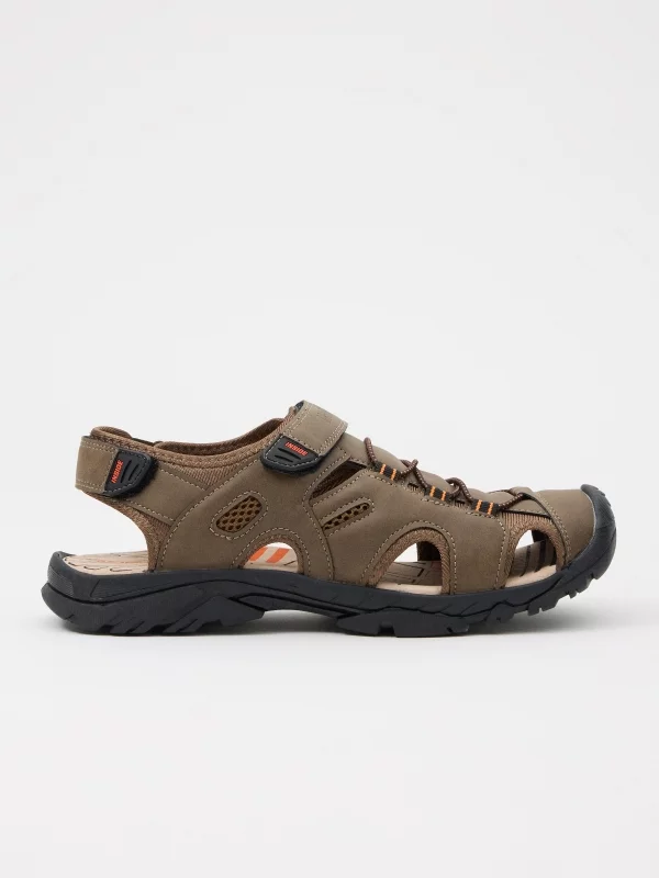 Sport crab sandal velcro earth brown