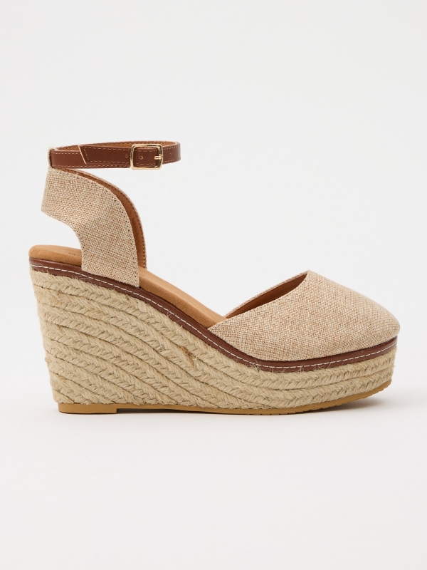 Wedge jute basic closed clogs sand