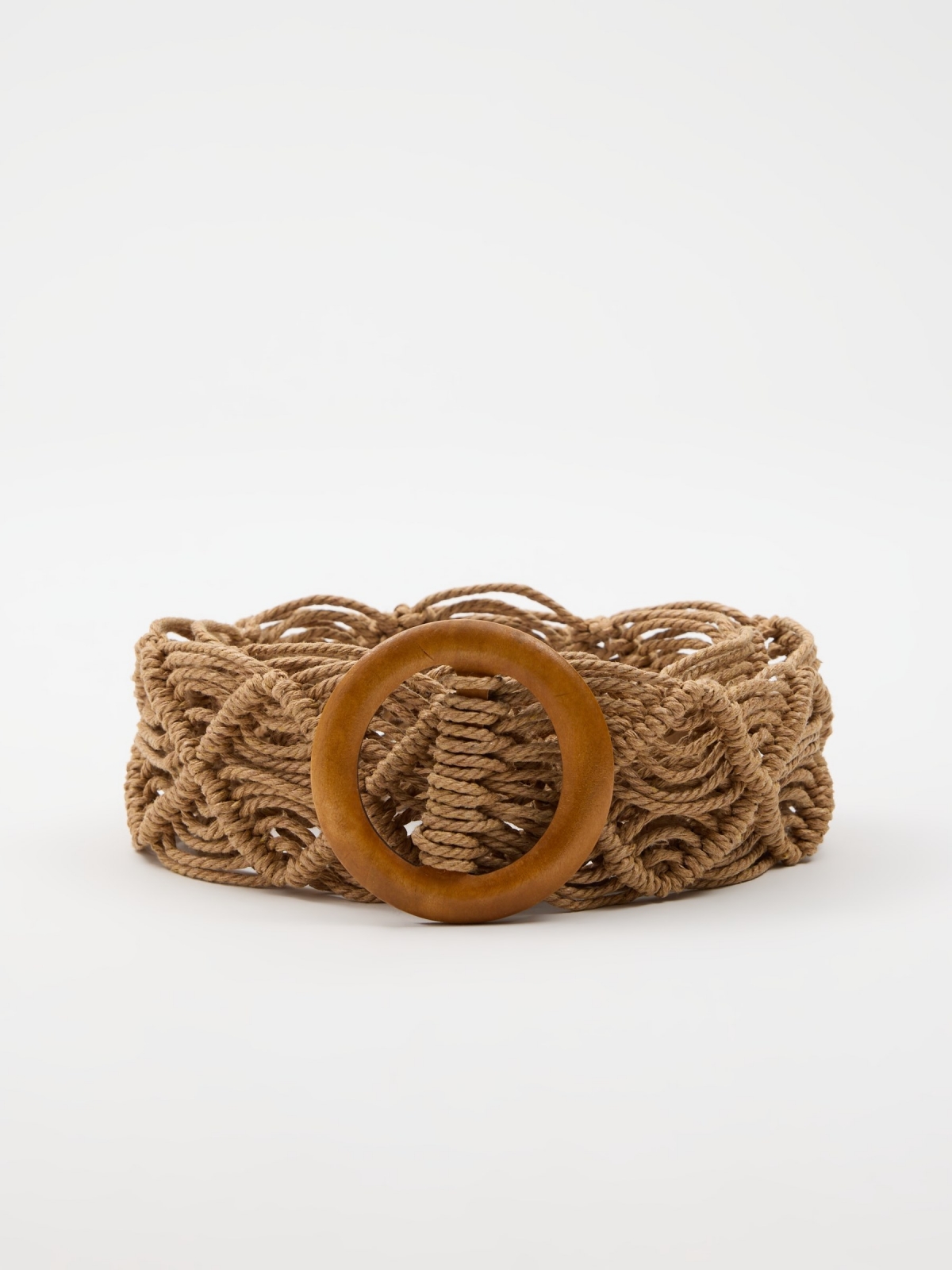 Beige macramé belt