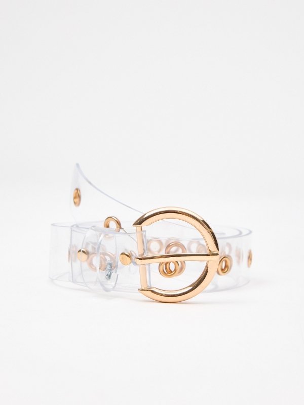 Cinturón de vinilo marrón