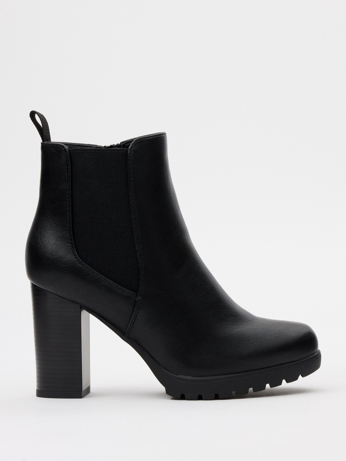 Rubber heeled ankle boots