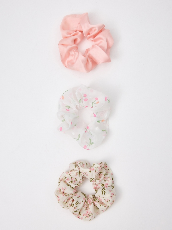 Pack 3 floral scrunchies