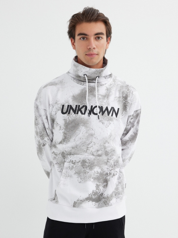 Sudadera tie&dye Unknown blanco vista media frontal