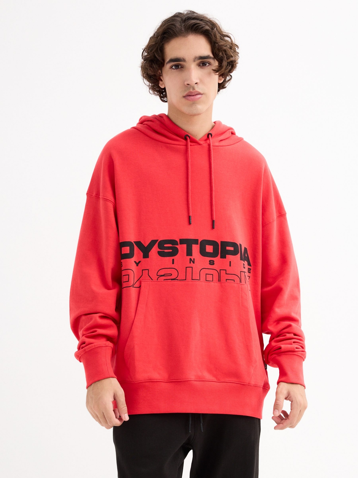 Sudadera Dystopia rojo vista media frontal