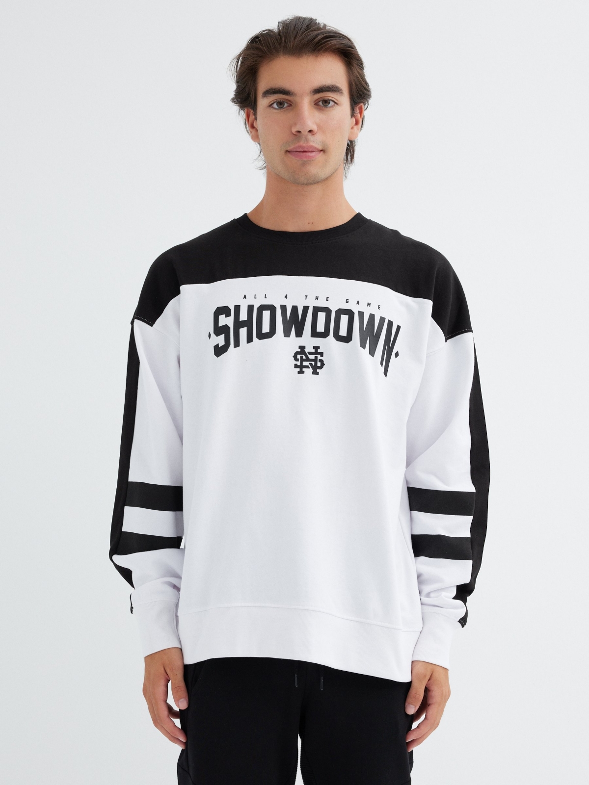 Sweatshirt Showdown branco vista meia frontal