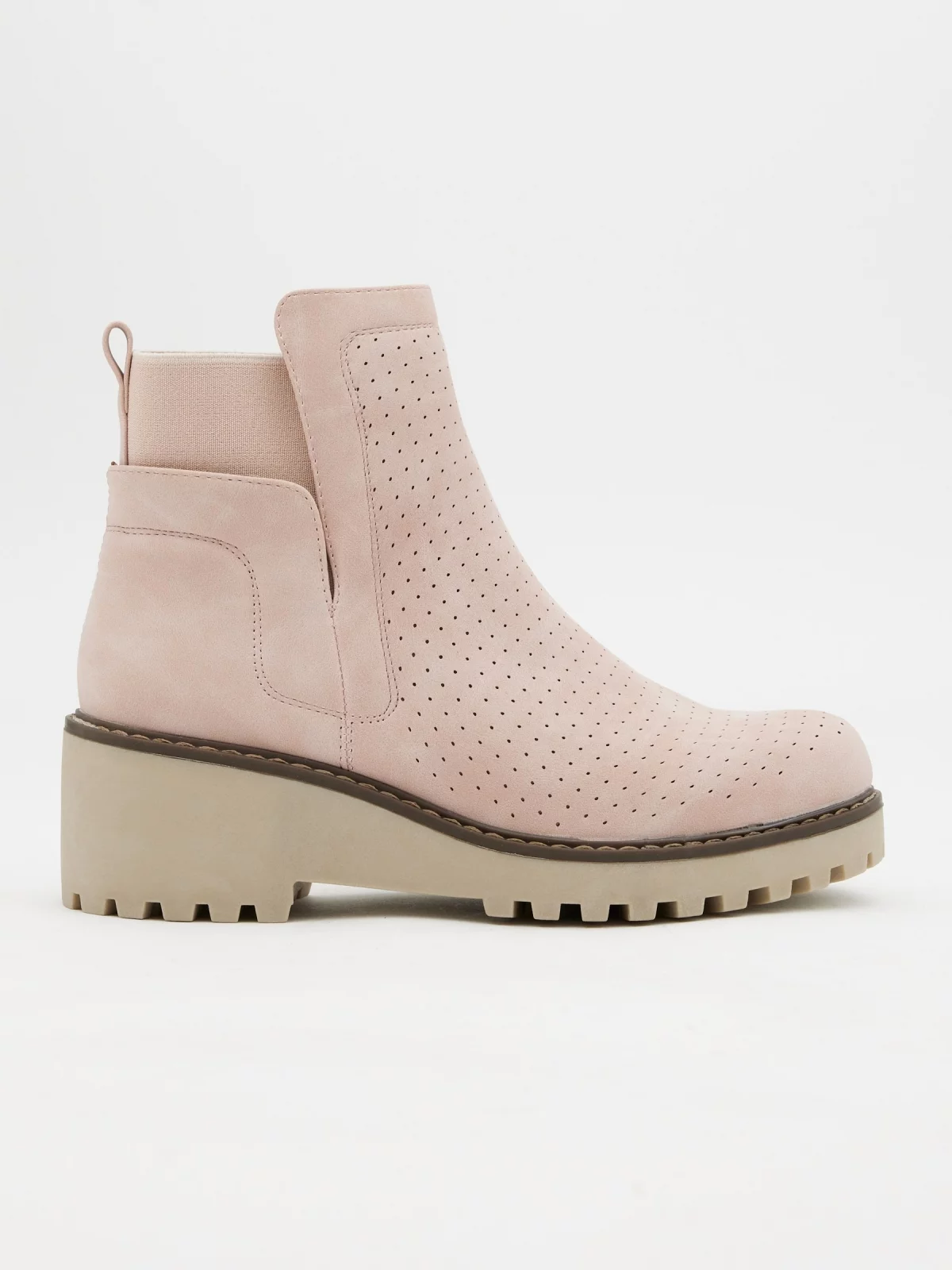 Botas con cuña y elasticos rosa