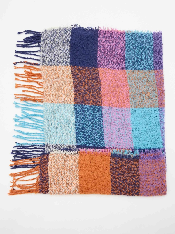 Colorful checkered print scarf