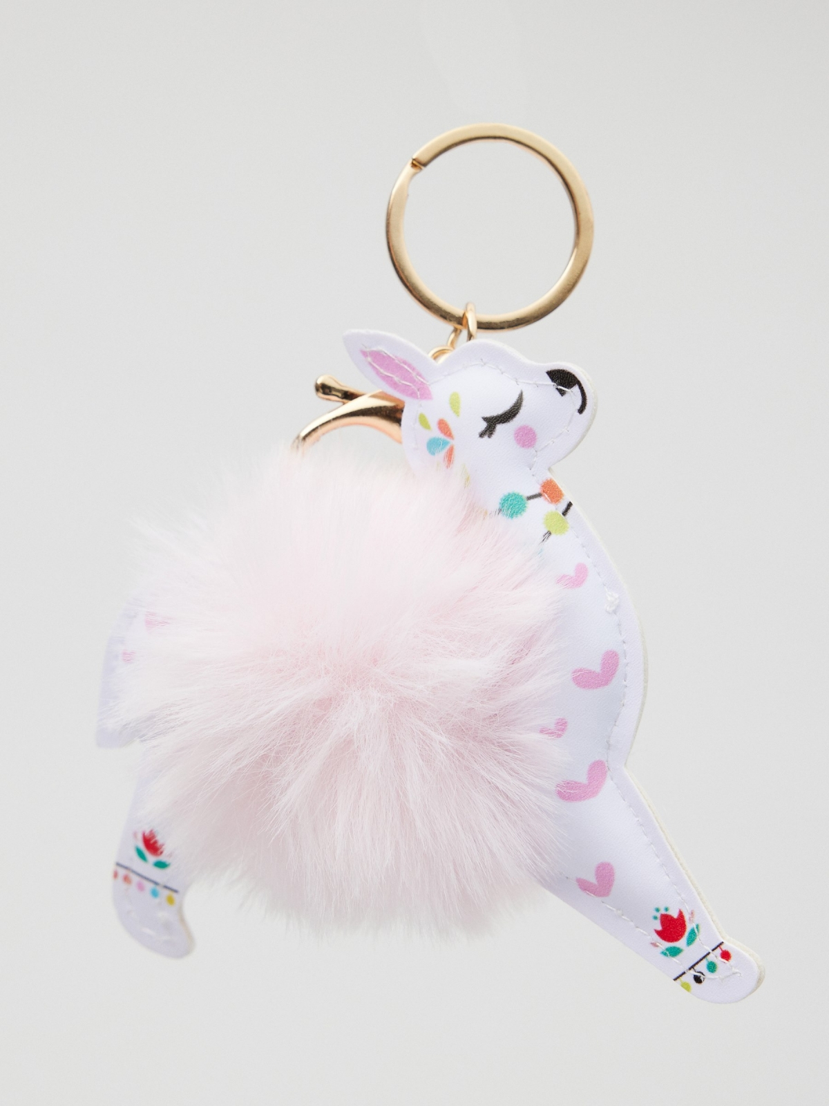 Llama pompom keychain