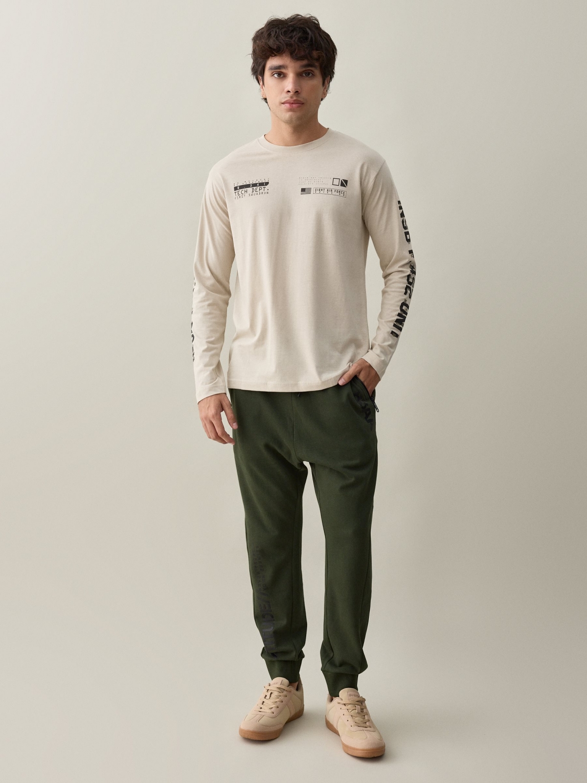 Attitude jogger pants khaki front view