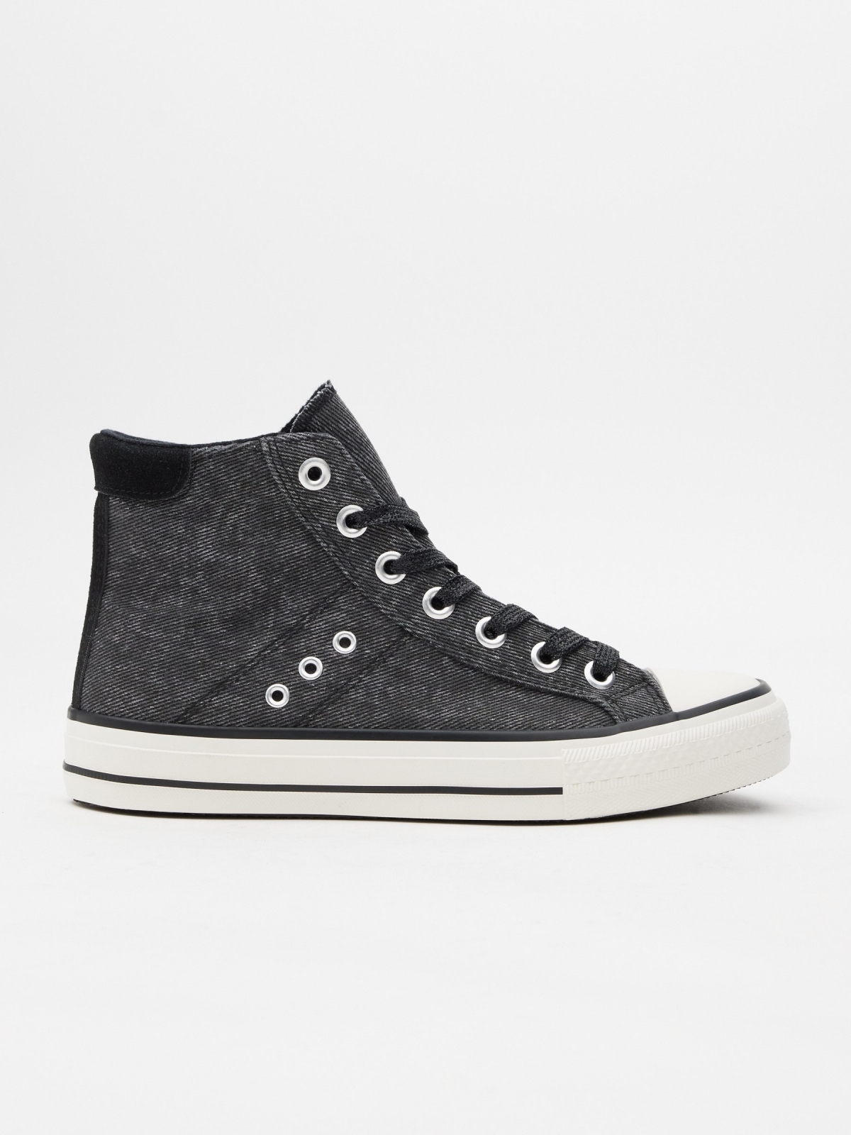 Canvas boot-type sneaker black