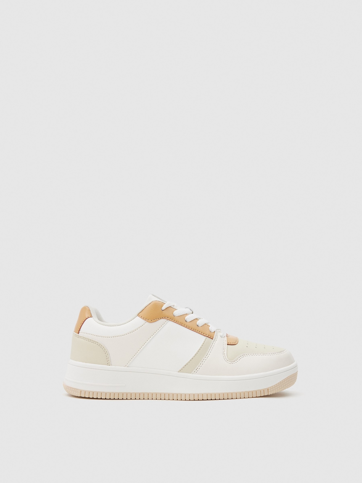 Casual platform sneaker beige