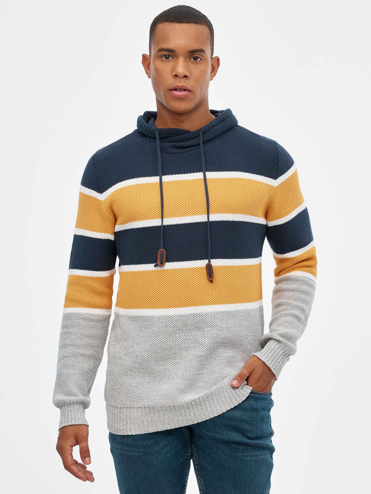 Striped turtleneck sweater