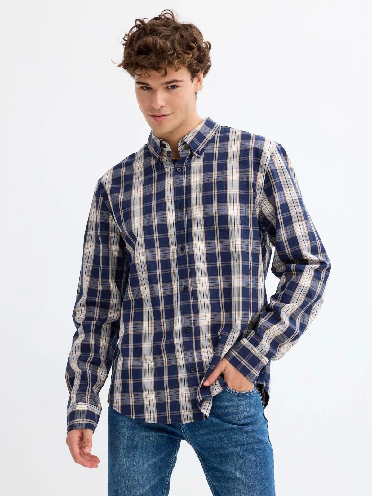 Camisa xadrez com bolso