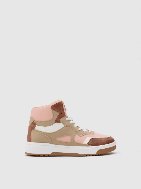 Combined boot-type sneaker multicolor