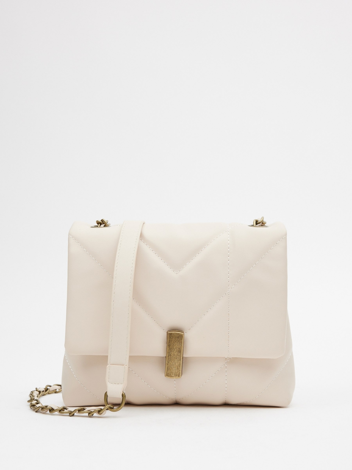 Double zipper crossbody bag sand