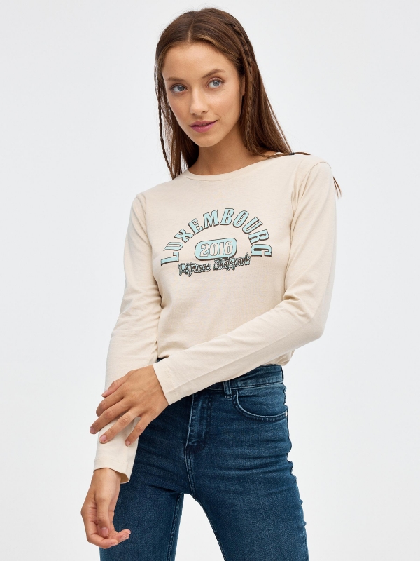 Luxembourg T-shirt sand middle front view