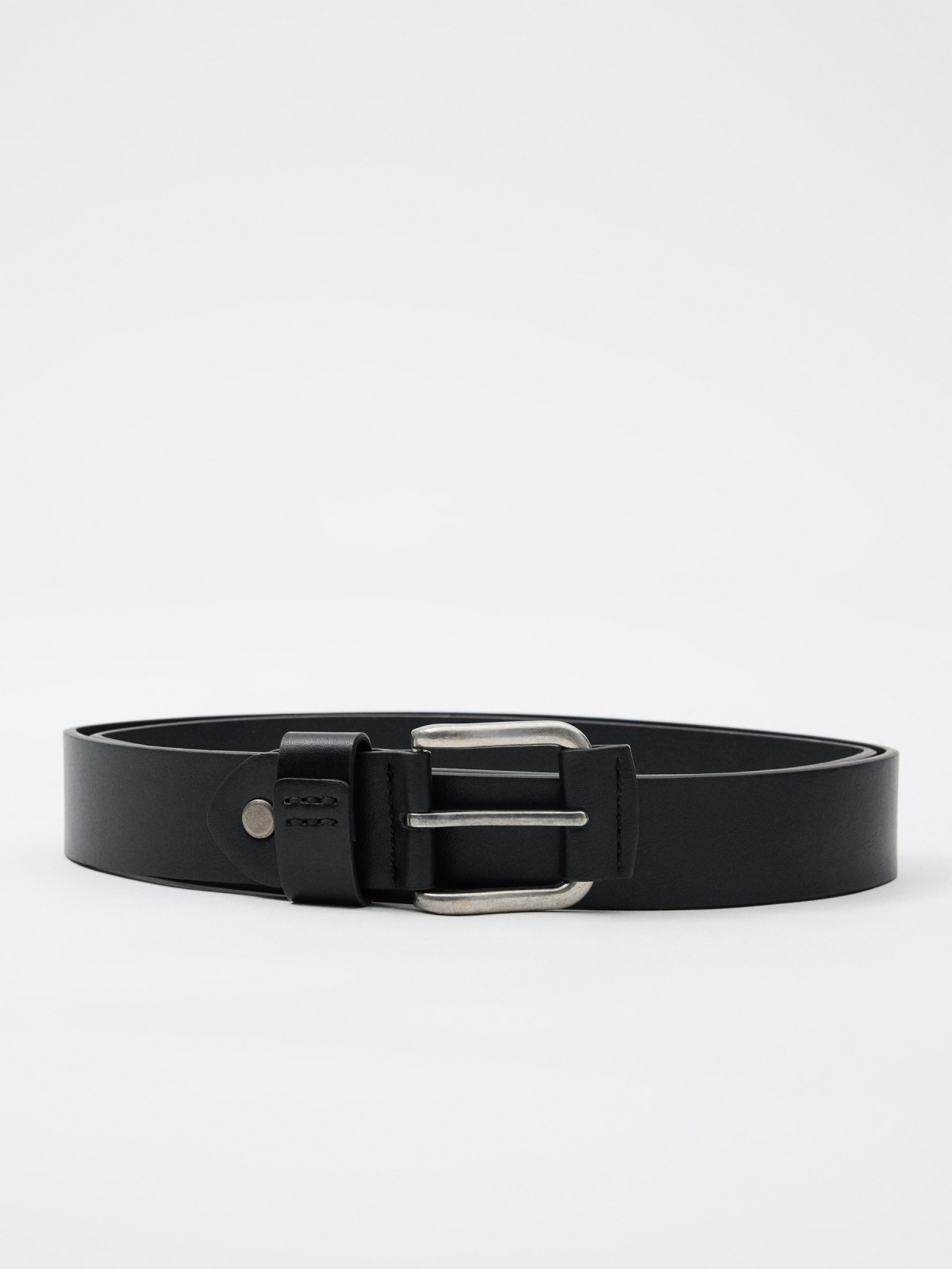 Black leatherette belt for men