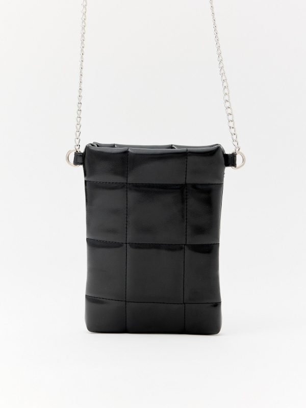 Bolso polipiel efecto acolchado negro