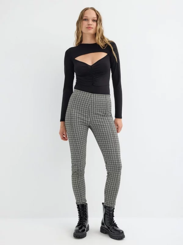 Leggings high rise houndstooth