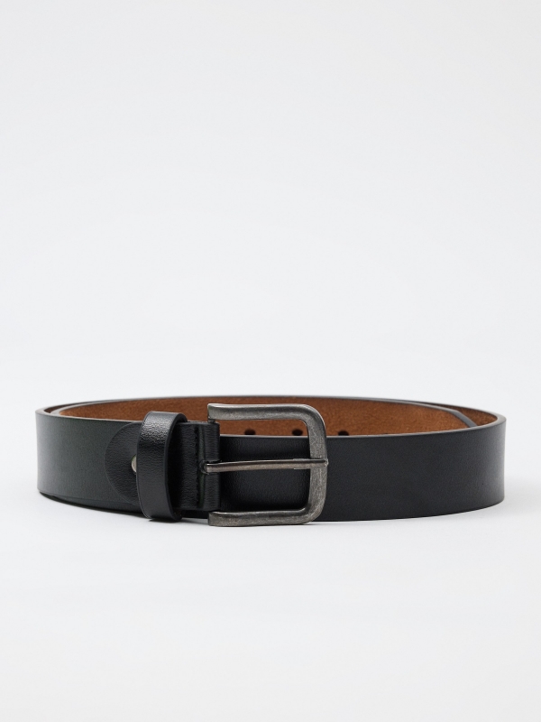 Thin black leatherette belt