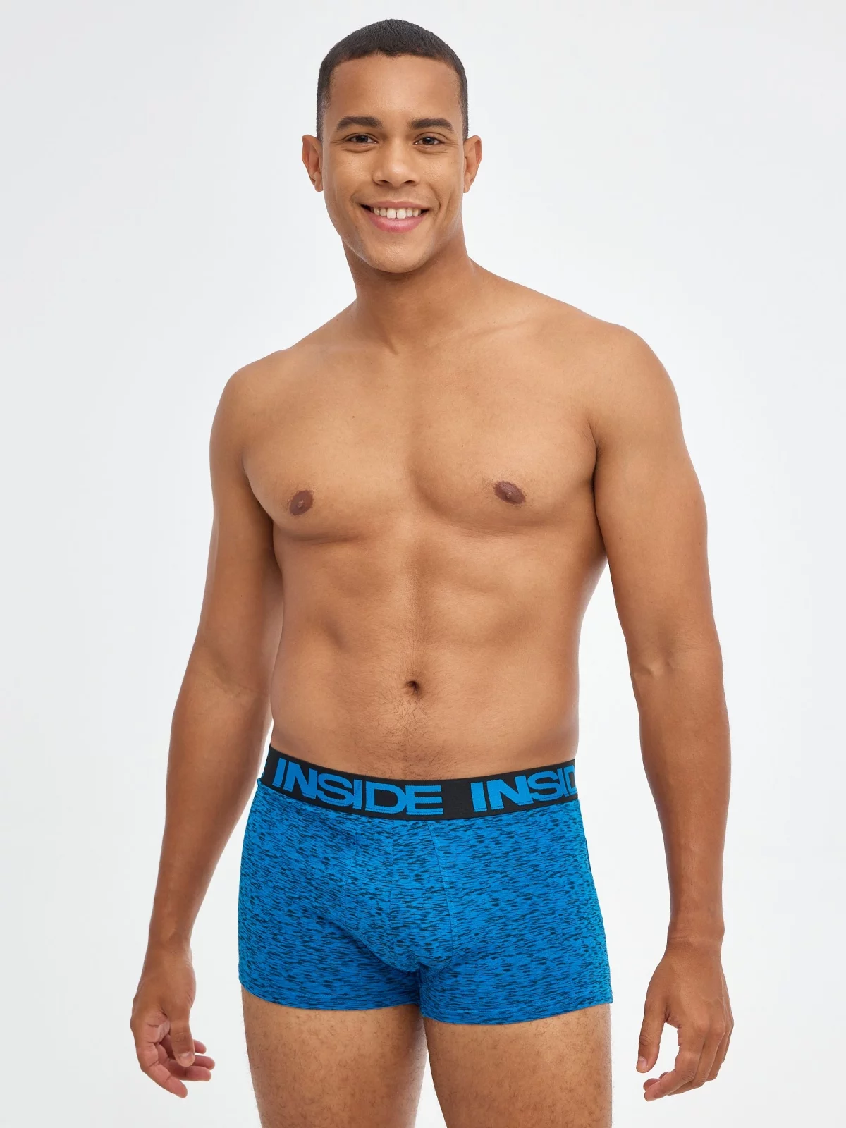 Pack 6 boxers com contrastes vista meia frontal