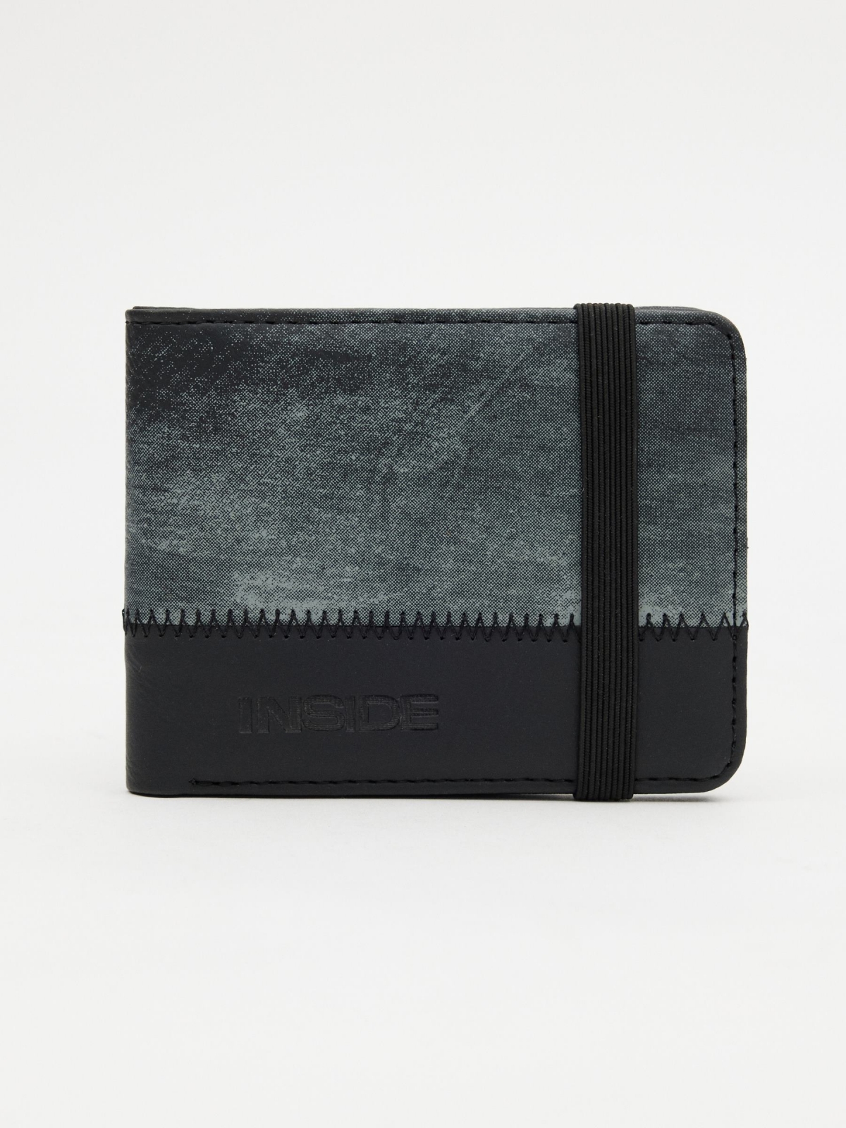 Leatherette wallet with rubber clasp