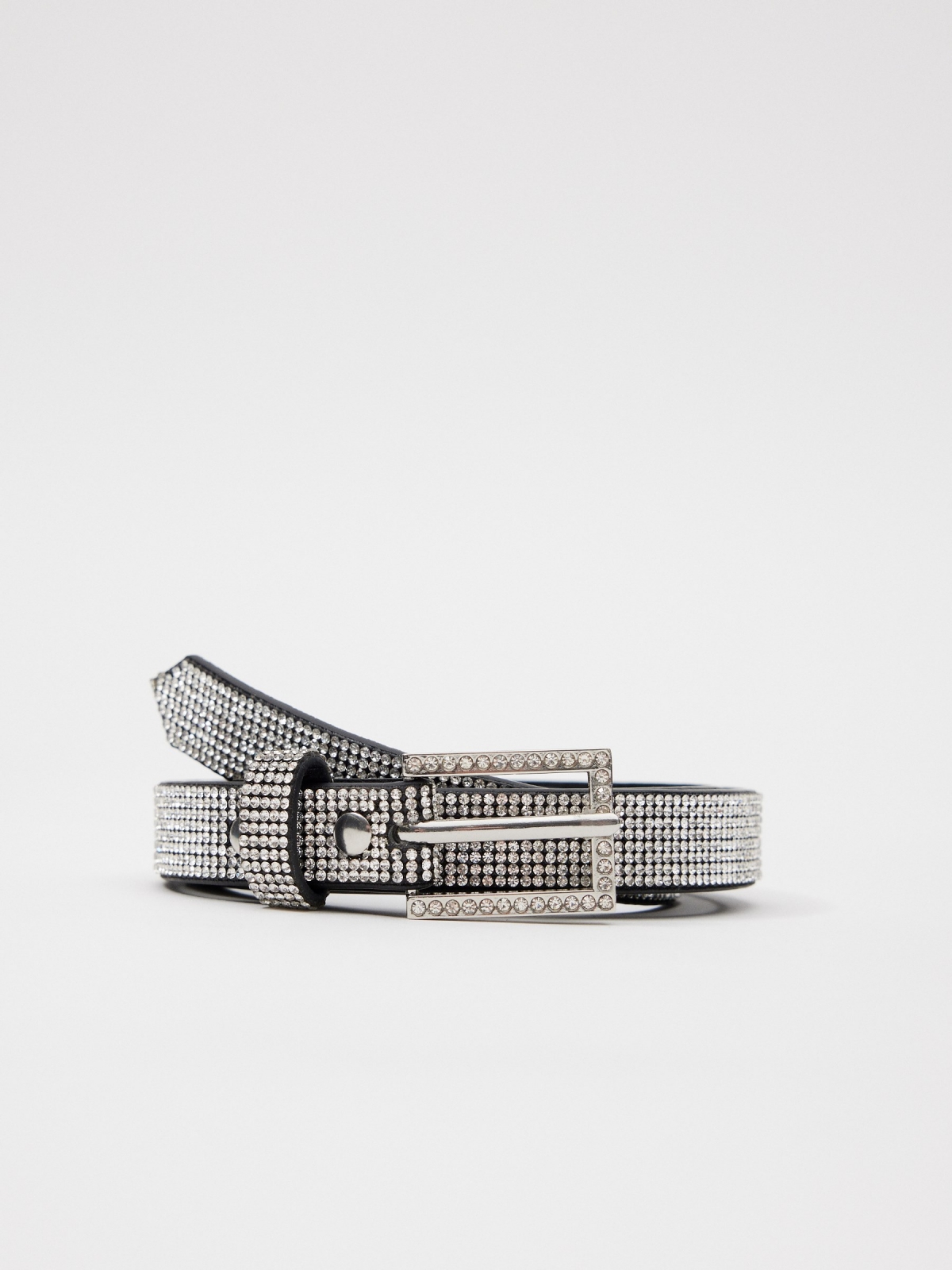 Strass belt with square buckle