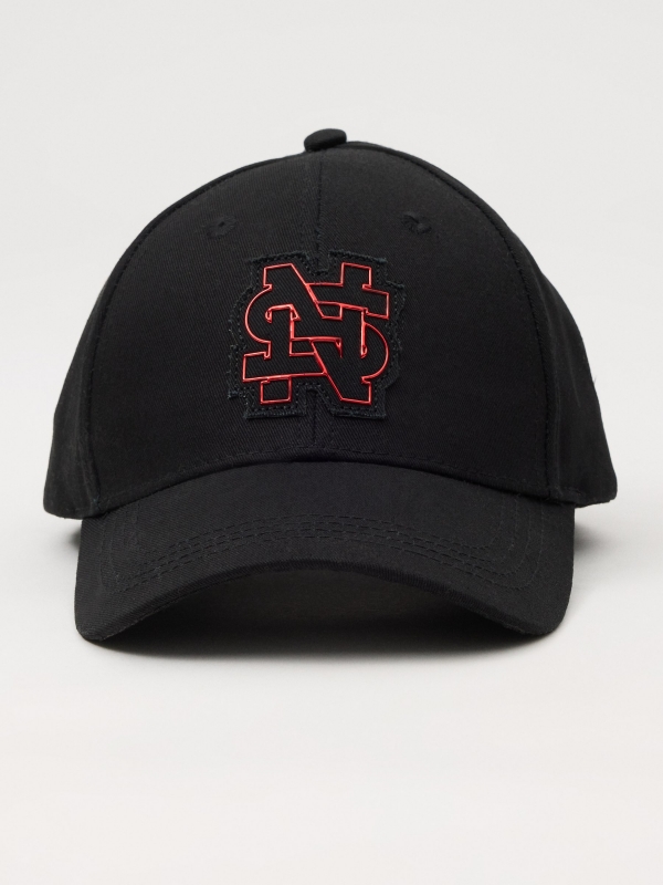 Gorra con logo de baseball negro