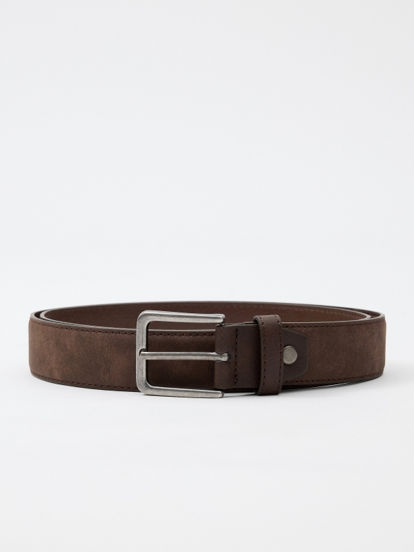 Thin brown leatherette belt