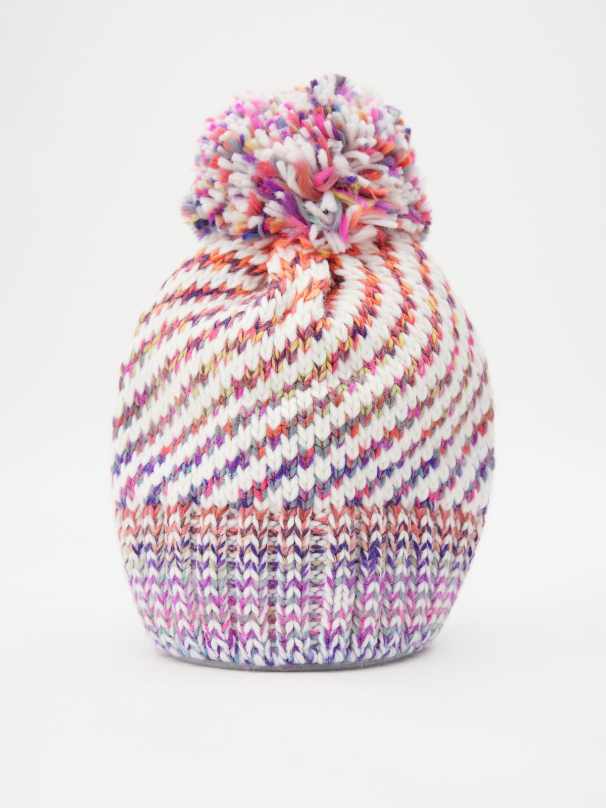 Chapéu pompom multicolor mulher