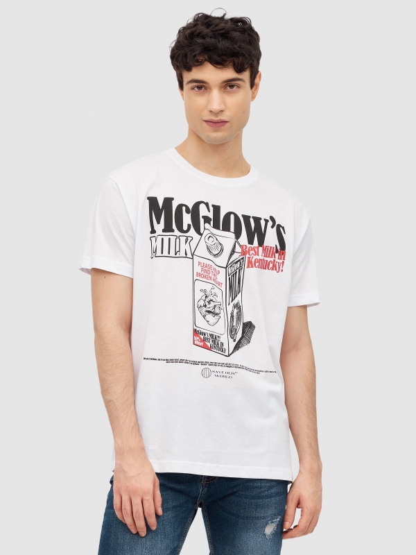 T-shirt Milk Kentucky branco vista meia frontal