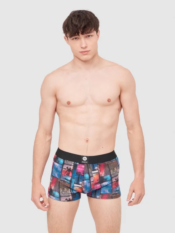 Calzoncillo boxer fotográfico multicolor vista media frontal