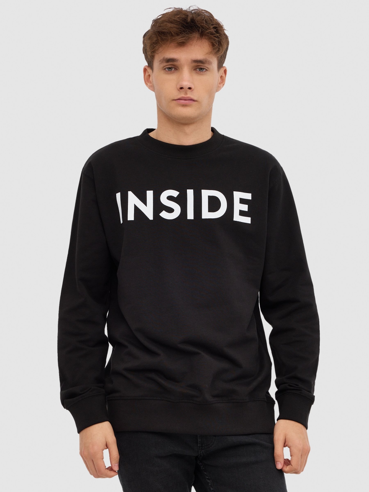 Hoodies INSIDE preto vista meia frontal