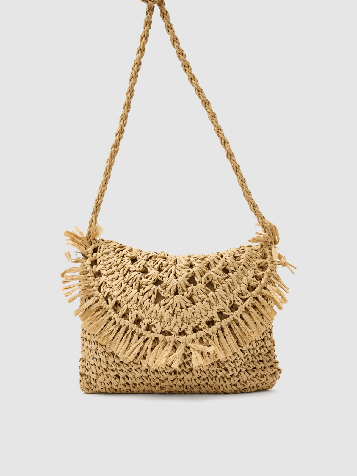 Braided jute bag brown