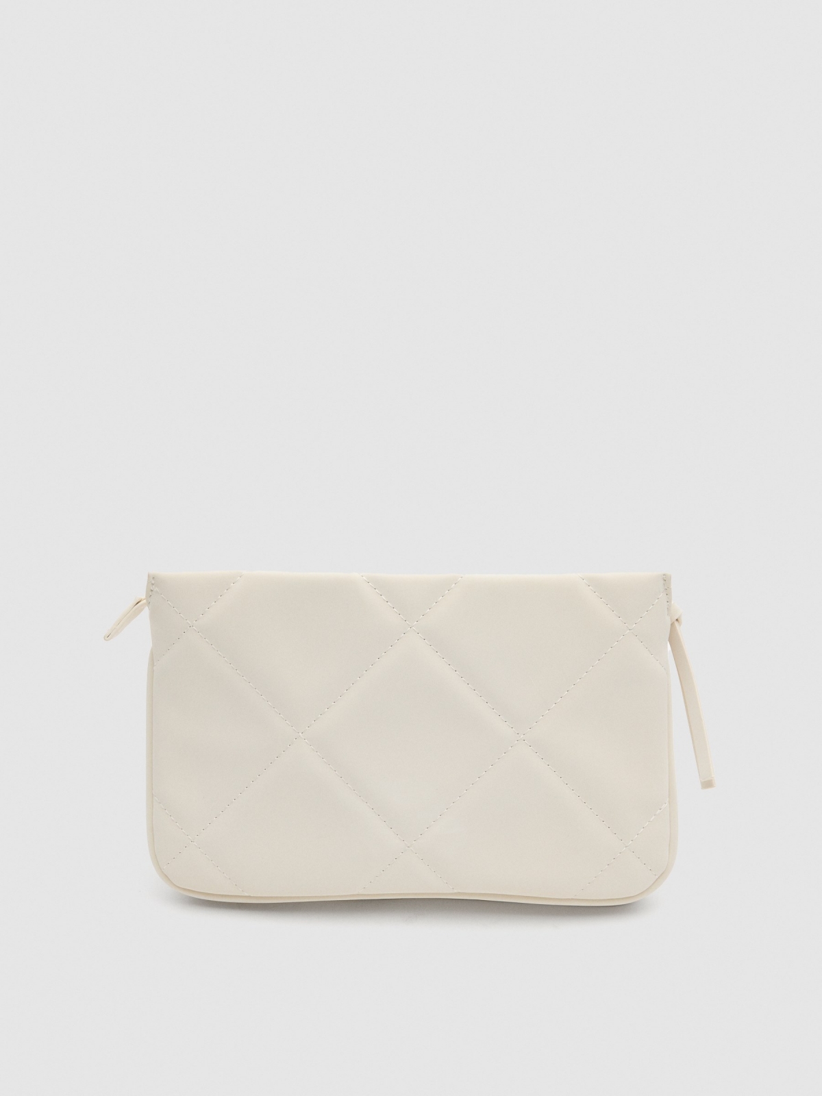 Leatherette shoulder bag ivory