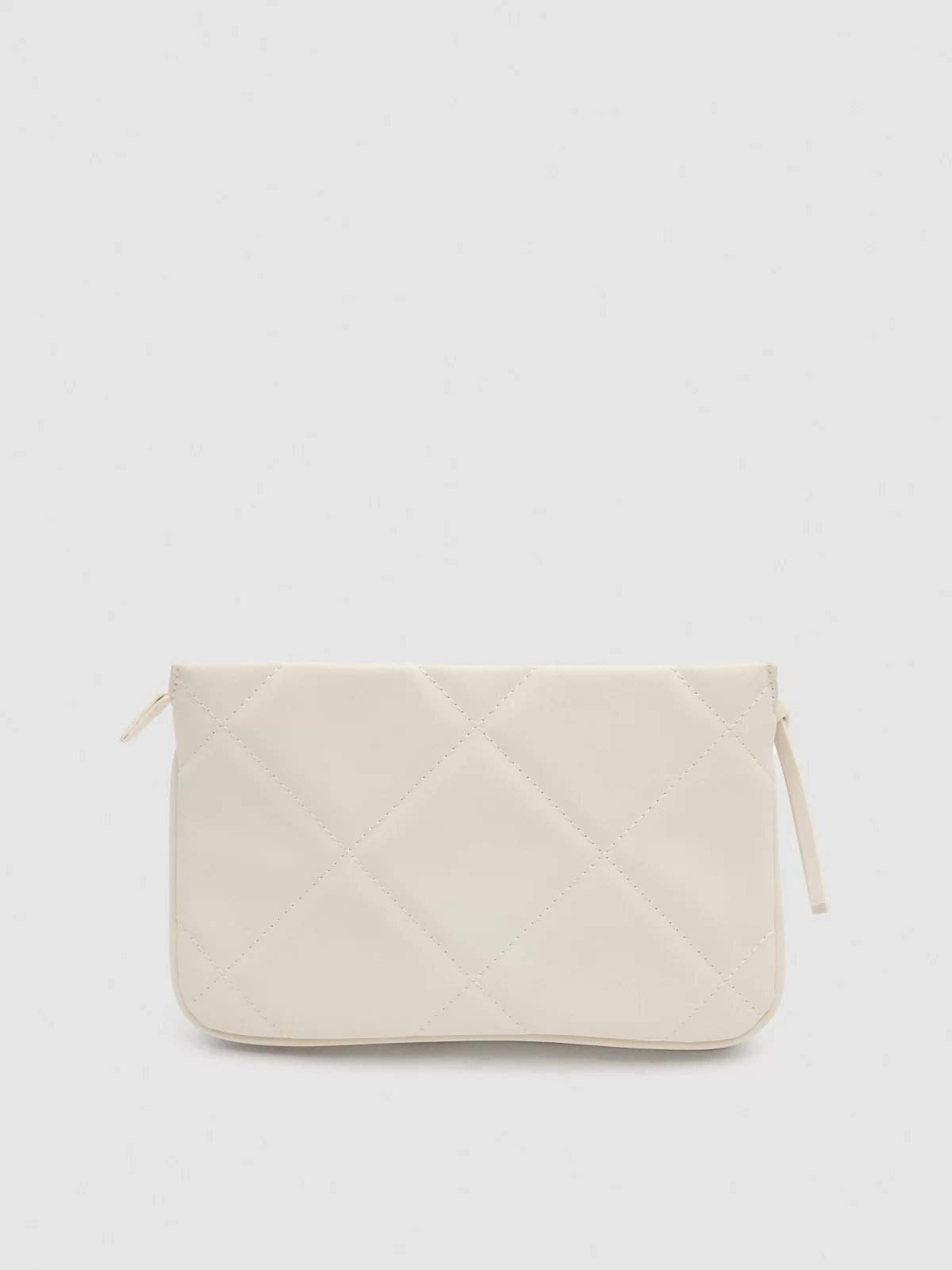 Leatherette shoulder bag ivory