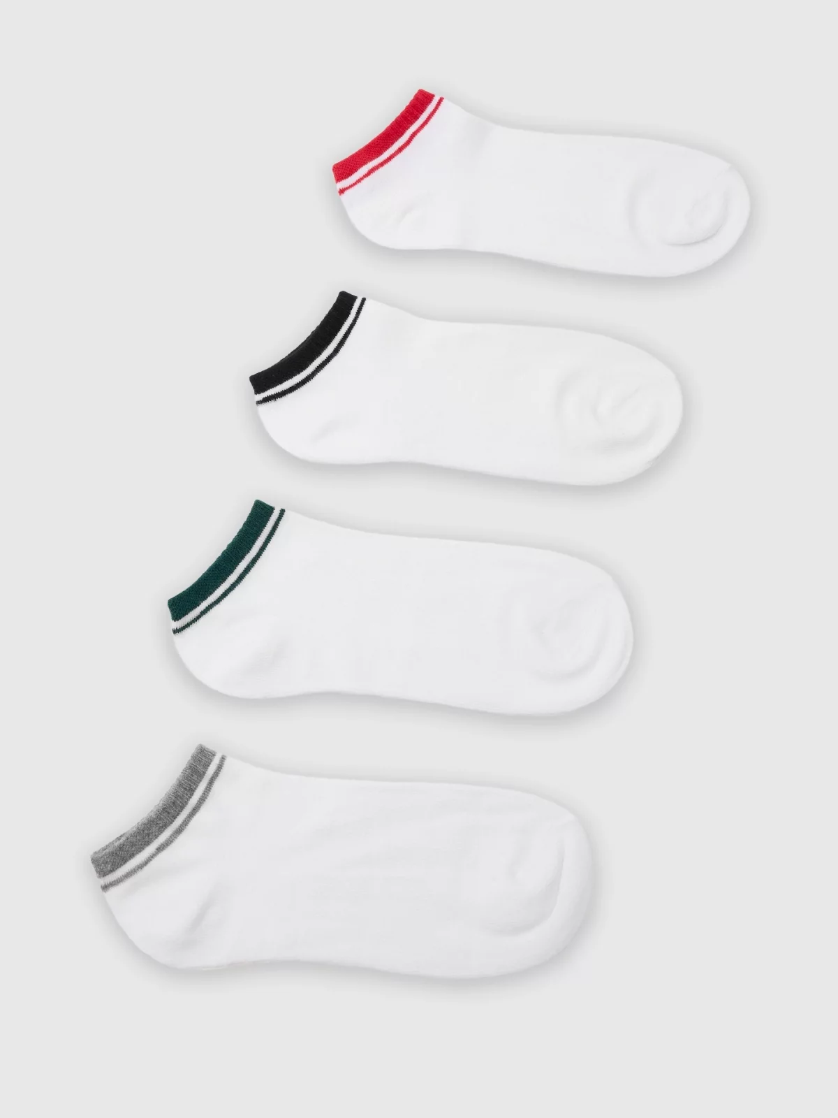Meias até ao tornozelo 4 pack multicolorido vista meia frontal