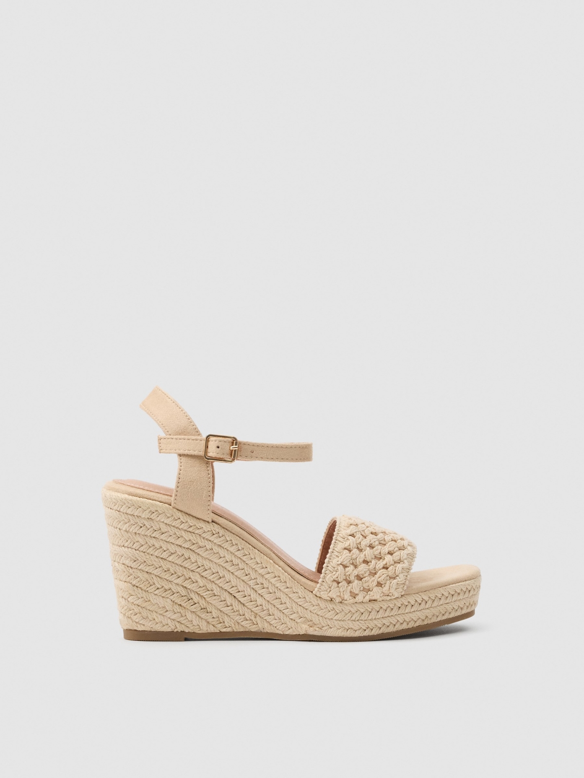 Crochet wedge sandal sand