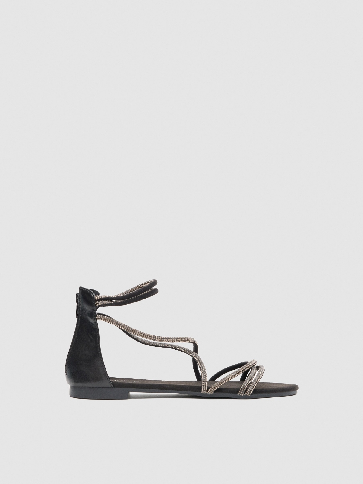 Glitter sandals black/beige