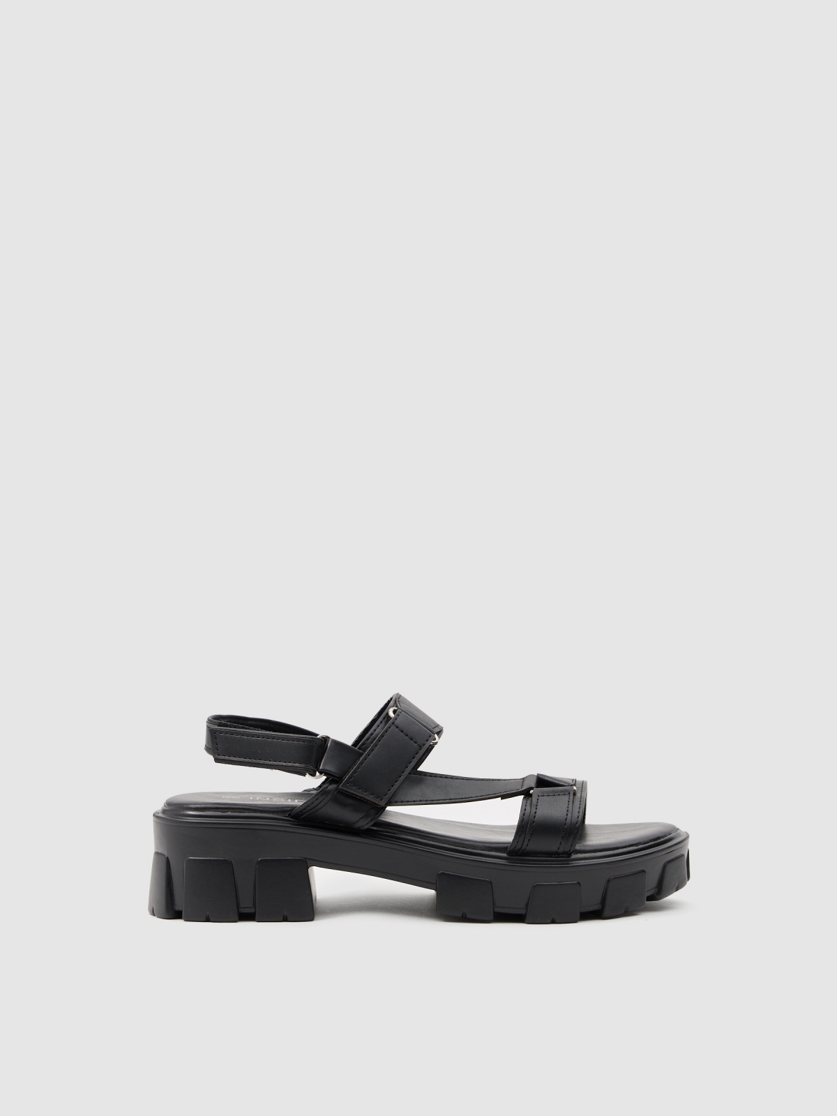 Sandalia plataforma track negro